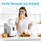 Aeitto Ice Maker Countertop 26lbs/24H Ice Makers Ready in 6-Min 8 Ice Cubes