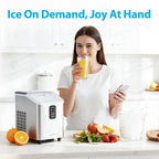 Aeitto Ice Maker Countertop 26lbs/24H Ice Makers Ready in 6-Min 8 Ice Cubes