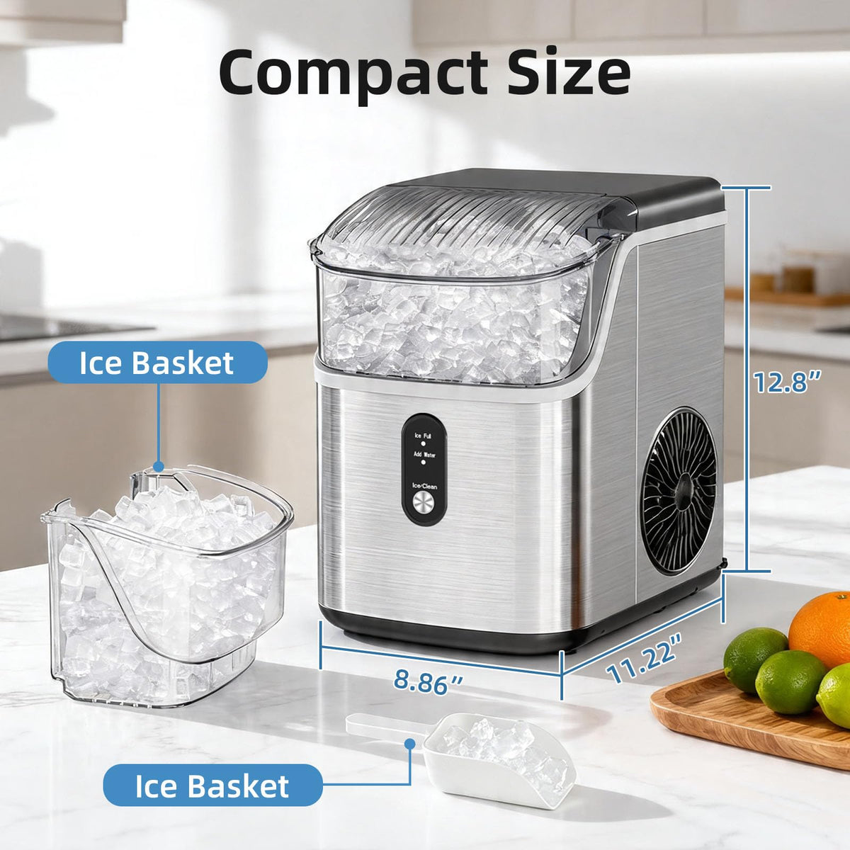 Antarctic Star Nugget Ice Maker Countertop with Soft Chewable Ice