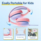 EarFun K1 Kids Headphones Wired with Mic, Volume Limit Headphones for Kids