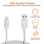 Amazon Basics USB to Lightning Cable, Nylon Braided Charger for iPhone 14 13 12 11 X iPad, 0.9 m, Silver