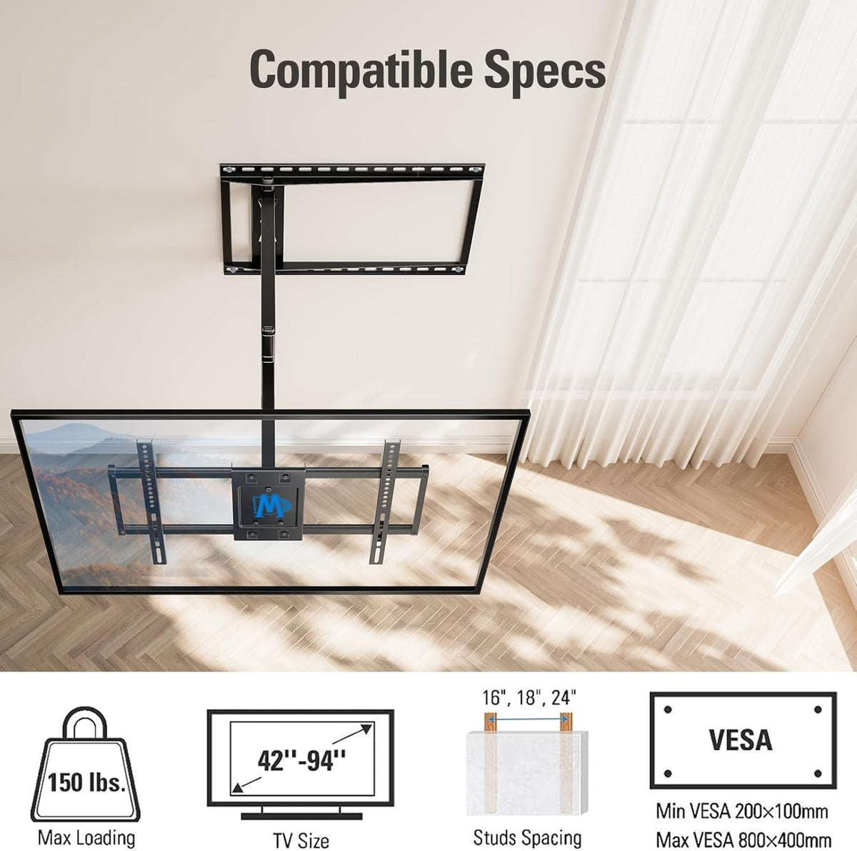 Mounting Dream Full Motion TV Wall Mount for 32-70 Inch TVs up to 110lbs