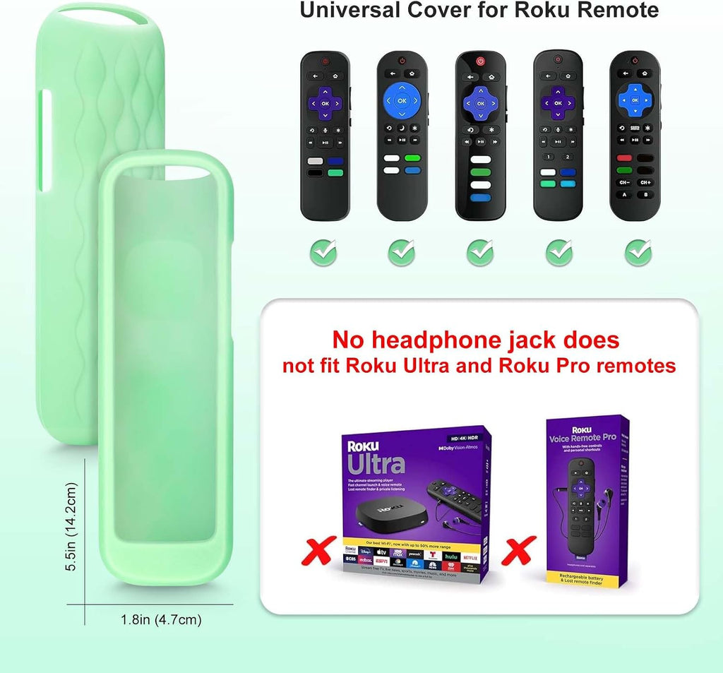 for Roku-Remote-Cover,Glow in The Dark Silicone Protective Case