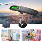 MYCARBON Luggage Scale Portable Digital Weight Scale for Travel Suitcase with Tare Function 110 Lb/ 50Kg Capacity (Silver)