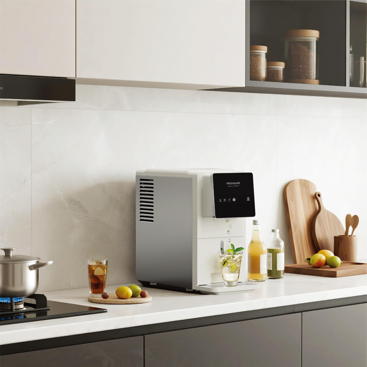 FRIGIDAIRE Touchscreen Nugget Ice Maker, Countertop Ice Machine, Sonic Ice Maker with 33 lbs. Capacity, Slate