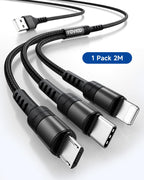 RAVIAD Multi Charger Cable 3 Packs 1.2M 3 in 1 Charging Cable Nylon Braided