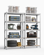 SONGMICS 5-Tier Heavy-Duty Shelving Units, Set of 2, Boltless Assembly