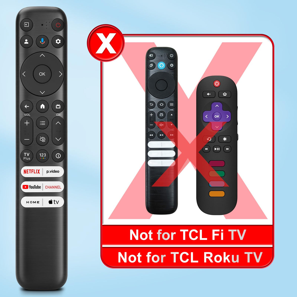 Only for TCL Google TV Remote Control Replacement, Responsive, No Setup