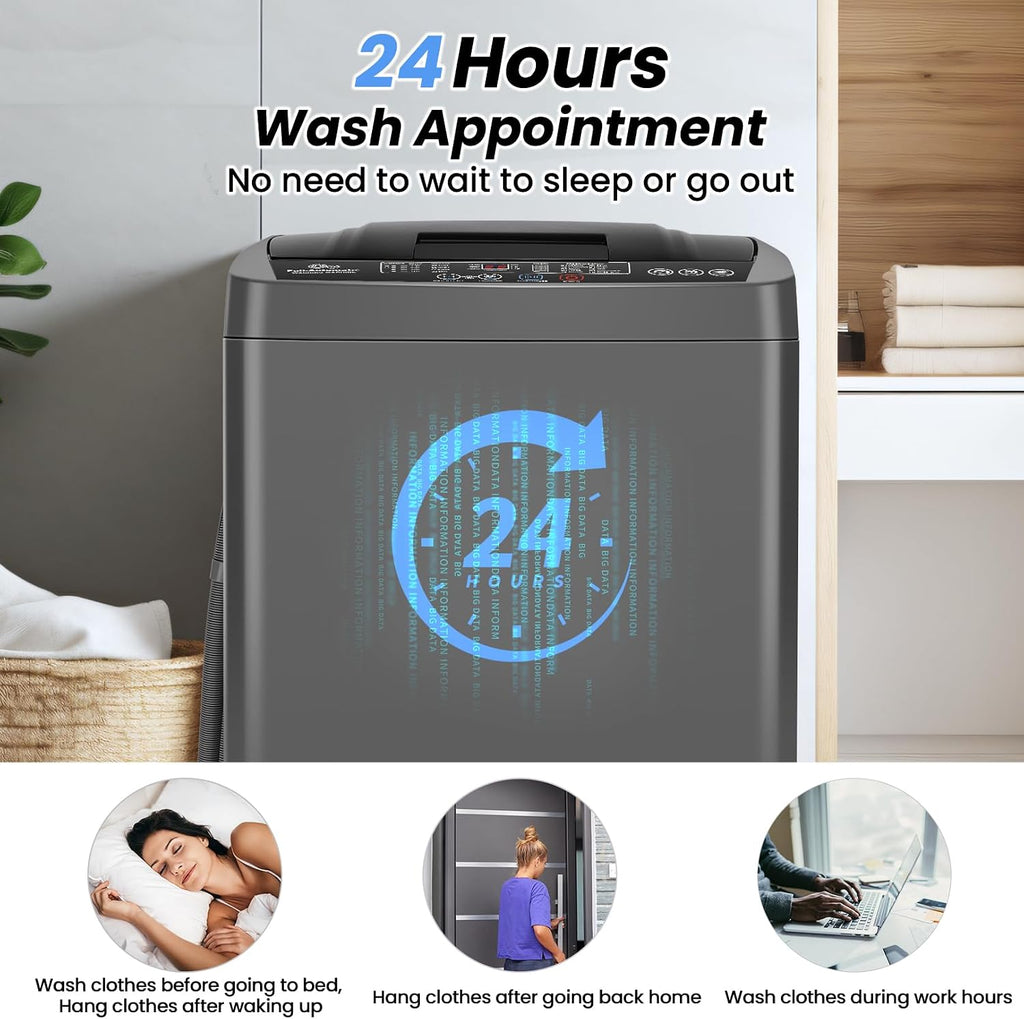 Nictemaw 2.8 Cu.ft. Portable Washer with Drain Pump, 20 lbs Capacity