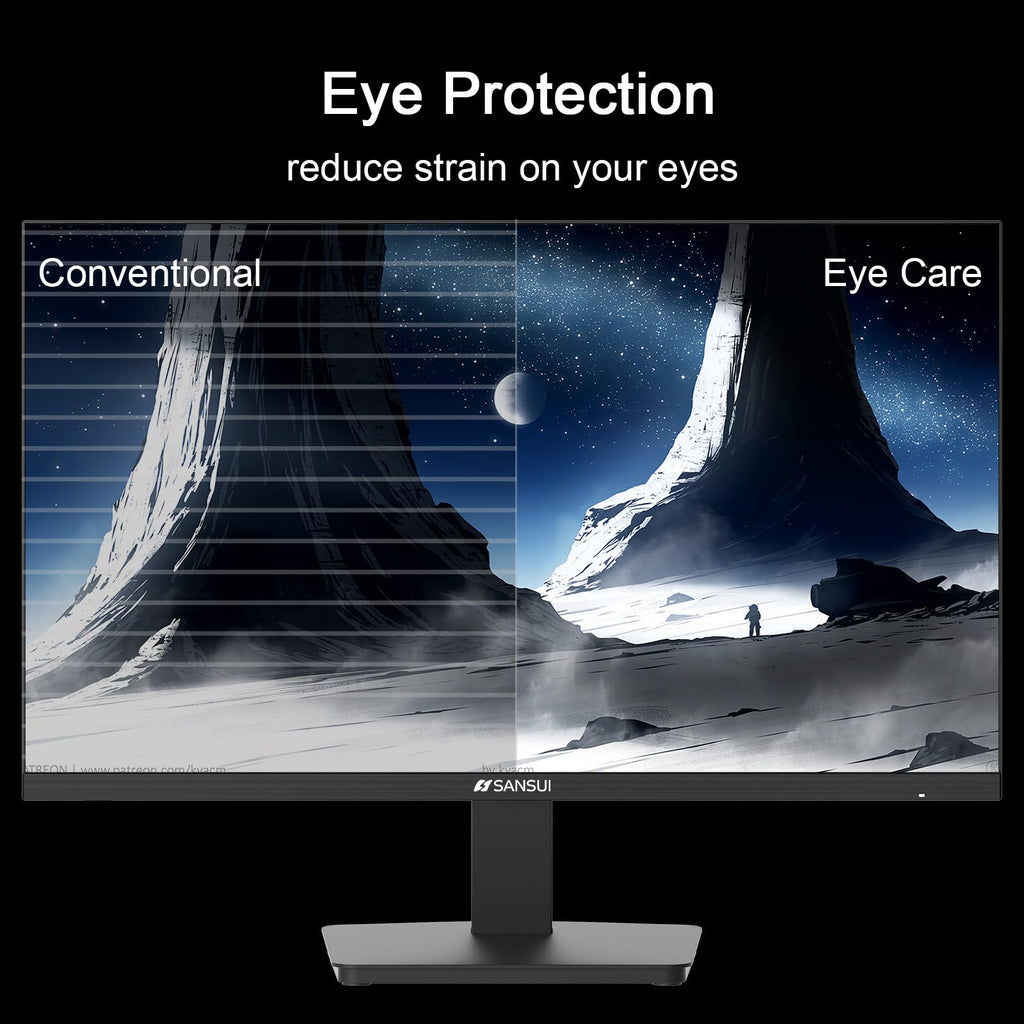 SANSUI 24 Inch Gaming Monitor 200Hz 1Ms FreeSync HDR 110% sRGB FHD 1080P Computer Monitor HDMI DP Ports Eye Care Frameless VESA Mount Cable Management(ES-G24F4L HDMI Cable Included)