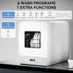 Hermitlux Slim Countertop Portable Dishwasher for Small Spaces