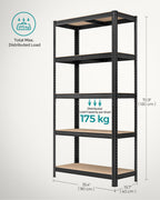SONGMICS 5-Tier Heavy-Duty Shelving Units, Set of 2, Boltless Assembly