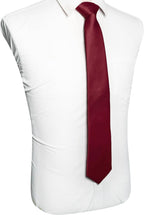 RBOCOTT Solid Color Tie Mens Necktie for Business and Wedding Party