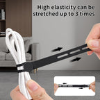 Oligei 25 Pcs Silicone Cable Ties, Cable Ties Reusable, High Elasticity Cord Wraps for Electrical Cords, Cord Organizer for Earphone, Phone Charger(Blue)