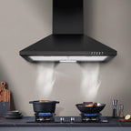 SNDOAS Range Hood 30 inch,Wall Mount Range Hood in Stainless Steel With Ducted/Ductless Convertible,Stove Vent Hood with Aluminum Filters,3 Speed Exhaust Fan,LED Light,Button Control