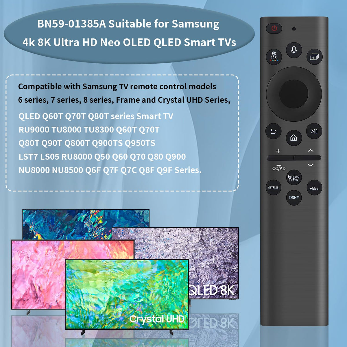for Samsung-Smart-TV-Remote-Replacement, Universal for All Samsung TVs (BN59-01315A)