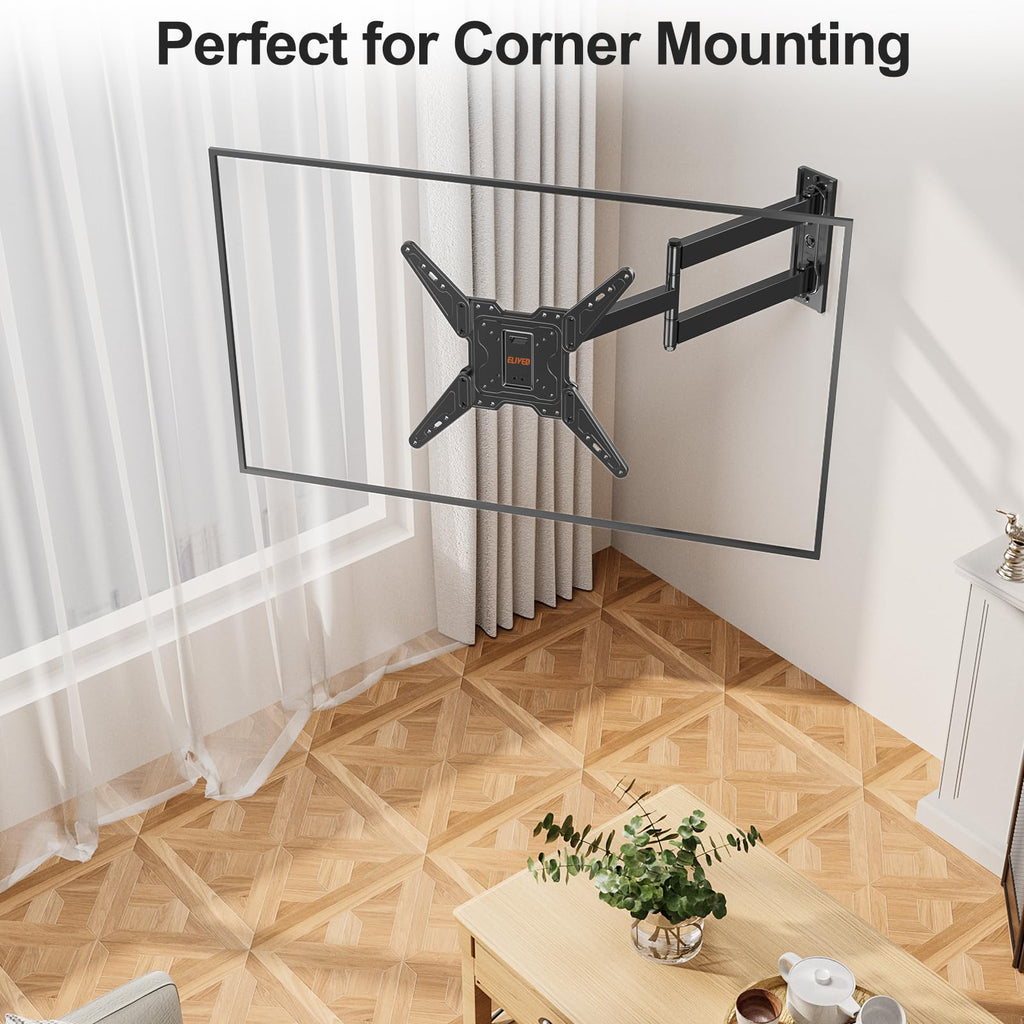 ELIVED Full Motion TV Wall Mount for 26-60" TVs, Max VESA 400x400, 77 lbs.