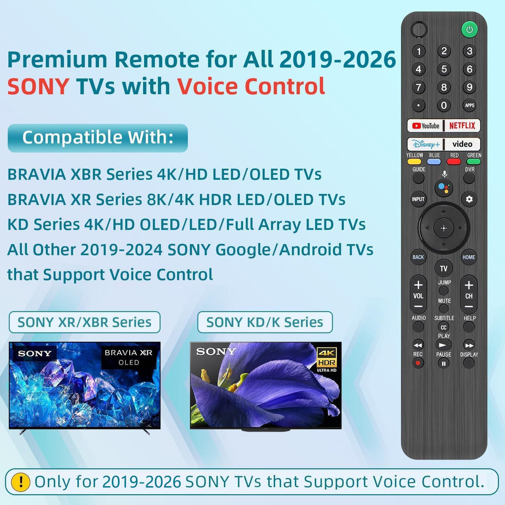Rechargeable TV Remote for Samsung Smart TVs, Replacement for All 2019-2026 Samsung TV Remote Control with Voice Control. USB-C Fast Charging. Solar Charging. 2-Year Warranty.