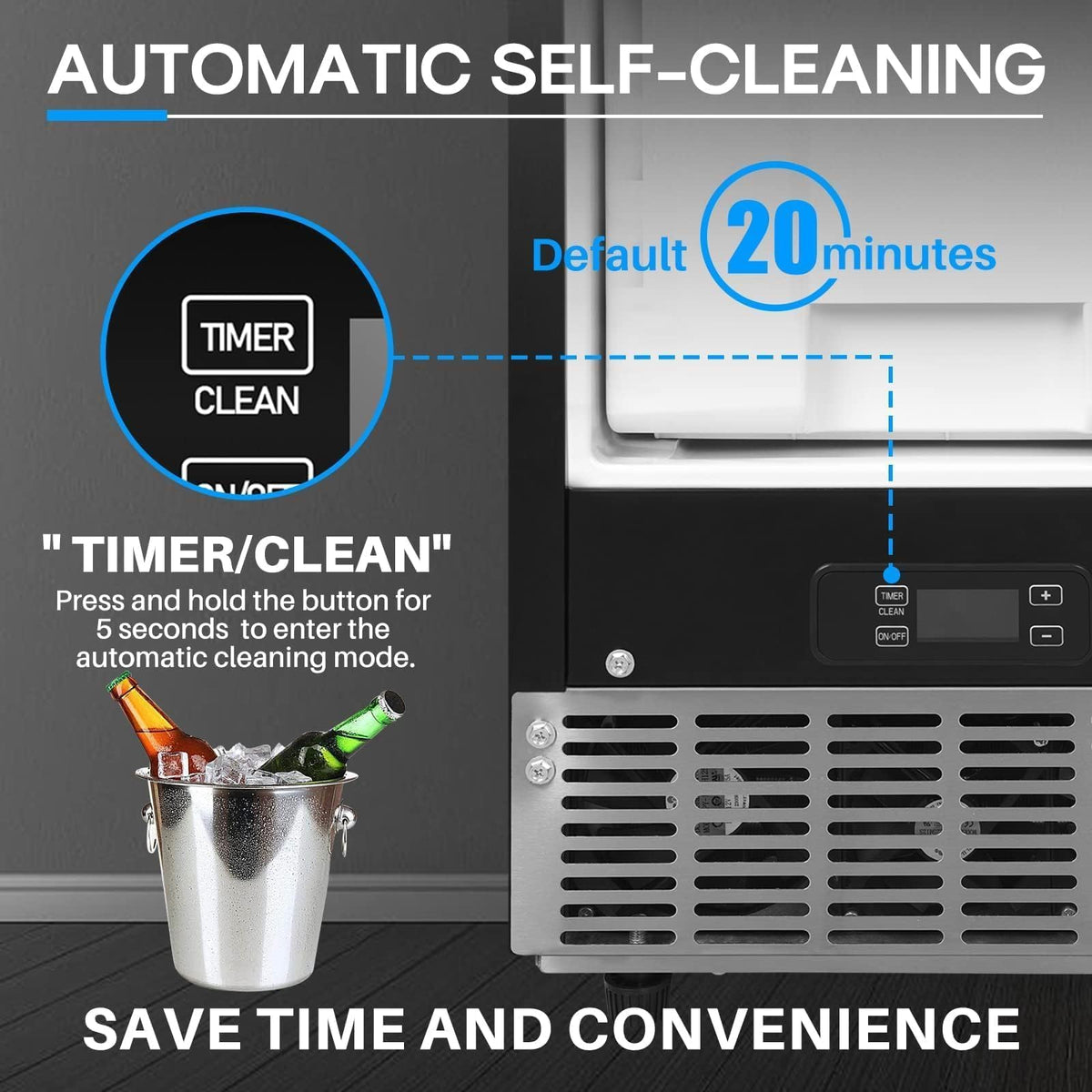 ICEPURE Nugget Ice Makers Countertop with App, Portable Ice Machine