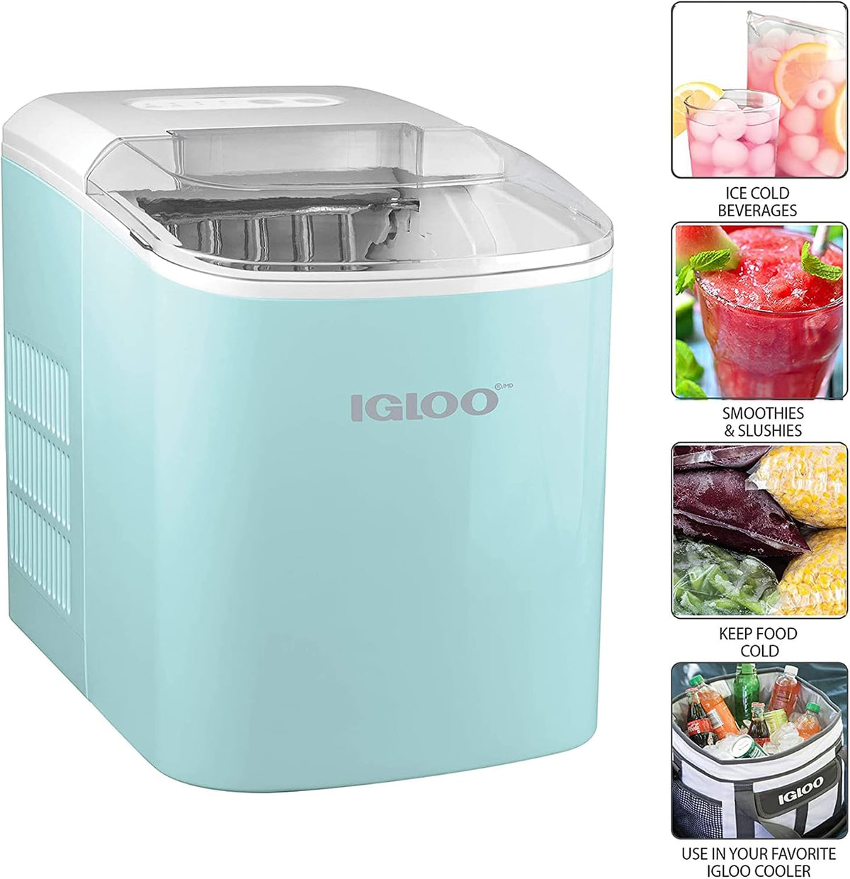Igloo Ice Maker Countertop, Portable Ice Maker with Handle, 26lbs, Black