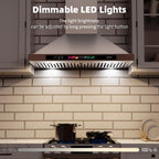 Range Hood 30 Inch, 900 CFM Wall Mount Range Hood with Voice, Gesture & Touch Control, Stainless Steel Kitchen Vent Hood with 4-Speed Fan, Adjustable LED Lights, Ducted/Ductless Convertible