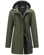 Outdoor Ventures Womens Waterproof Softshell Jacket Long Hooded Windbreaker