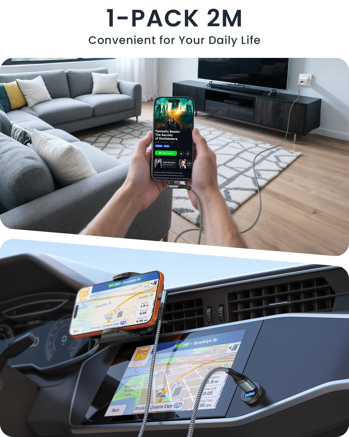 ZKAPOR USB C Cable 1M, USB C Charger Cable Right Angle Fast Charging USB C