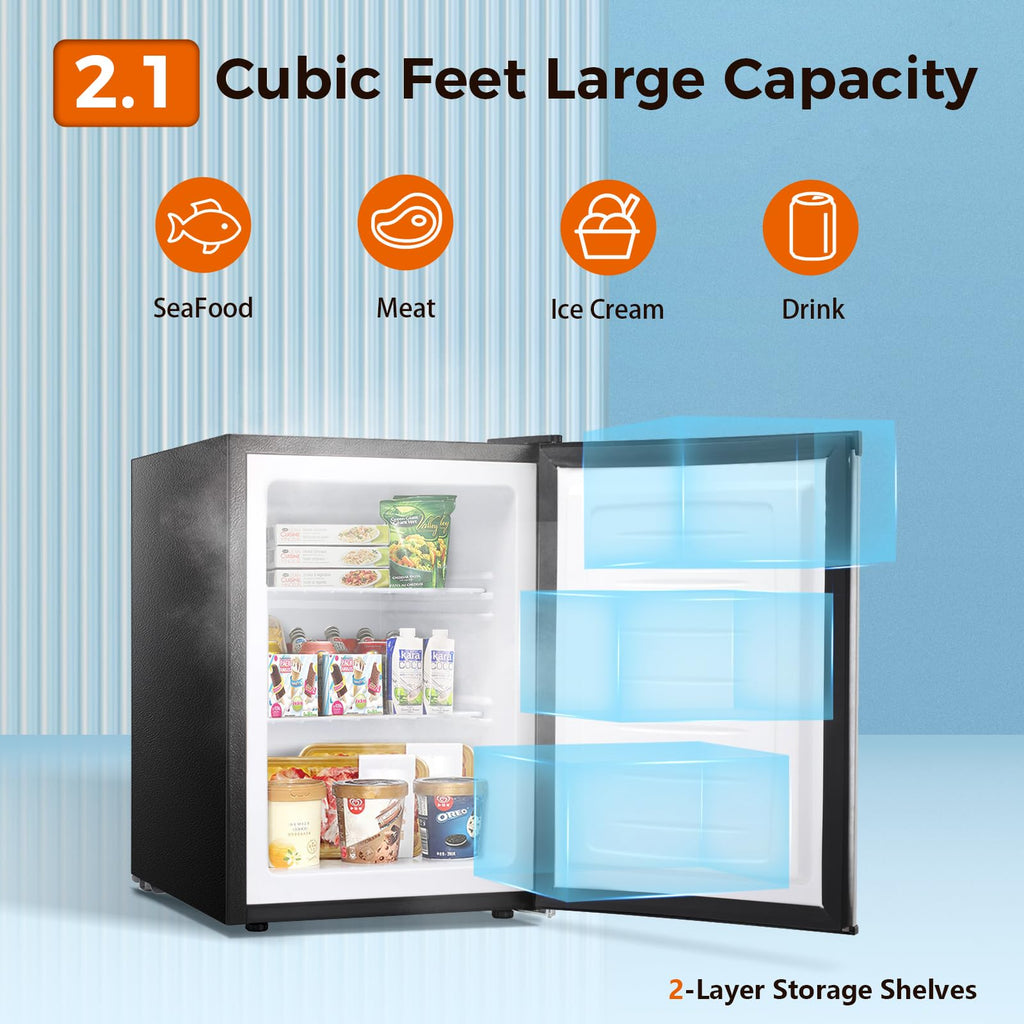 Kismile Small Freezer Upright, 3.0 Cu.ft Mini Freezer, Stainless Steel
