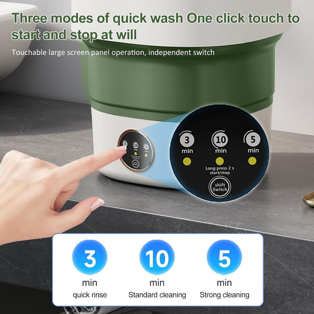 Portable Washing Machine 20L Foldable Mini Washer with Spin Basket, 3 Modes