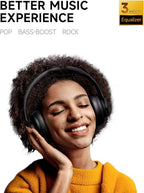 Picun B8 Wireless Bluetooth Headphones, 120H Playtime, 3EQ Modes, Black
