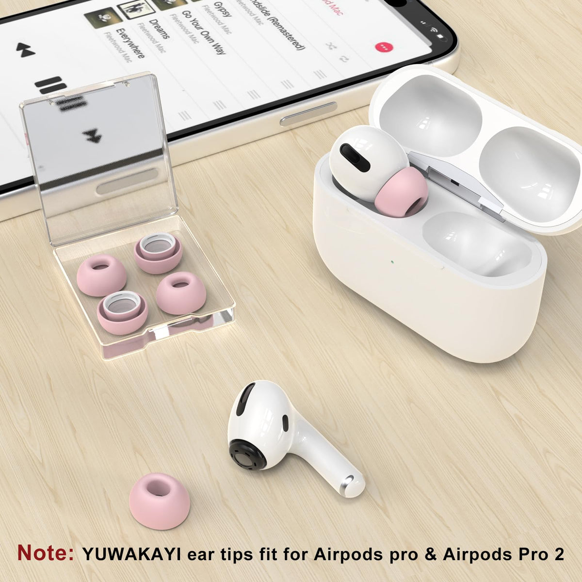 3 Pairs Replacement Ear Tips for AirPods Pro 2nd & 1st(Small, Black)