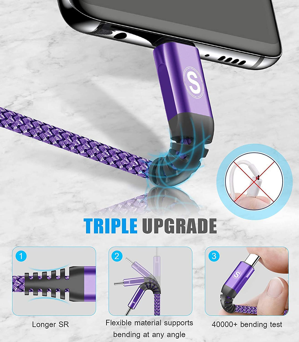 2-Pack 1M USB C Cable 3.1A Fast Car Charger Cable Compatible for iPhone 17 air 16 15 Plus Pro Max, Samsung Flip/Fold 7 6 5 4 3 S26 S25 S24 S10 S20 S21 S22 S23 A16/15/14/13/12 A35/A34 A56/55/54, Pixel