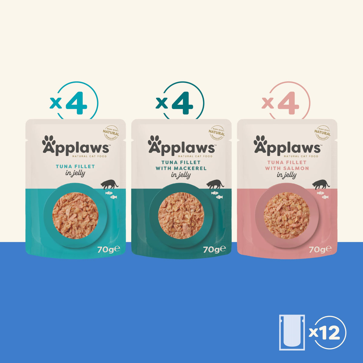 Applaws Tuna and Seabream Pouch, Broth, 70 g