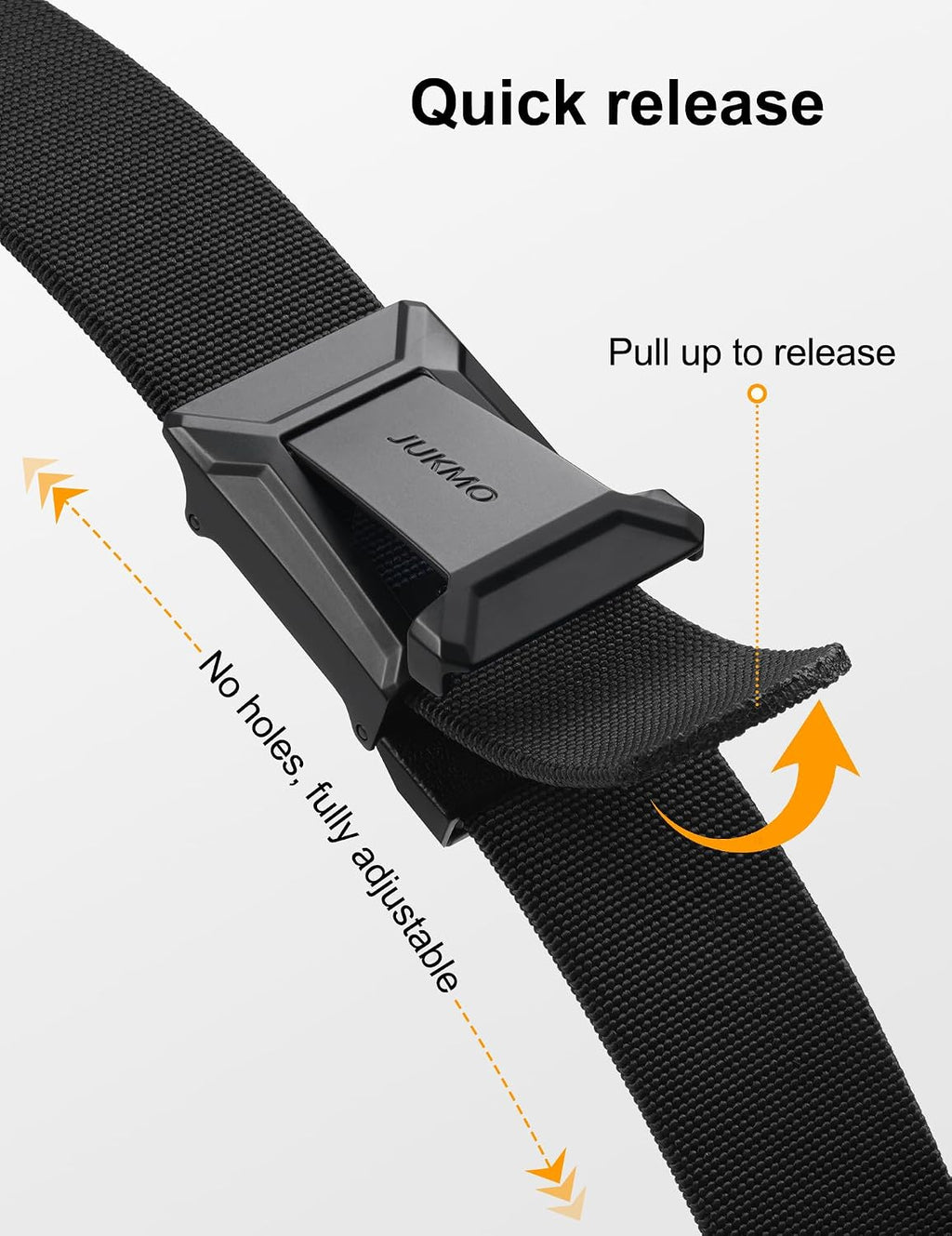 JUKMO Stretch Tactical Belt for Men, Military Work Rigger Hiking 1.5" Elastic Nylon Web Ratchet Quick Release Belt in Gift Box