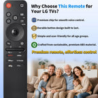 Rechargeable TV Remote for Samsung Smart TVs, Replacement for All 2019-2026 Samsung TV Remote Control with Voice Control. USB-C Fast Charging. Solar Charging. 2-Year Warranty.