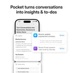 Pocket AI Voice Recorder, Auto Transcription, AI Note Taker, Space Grey
