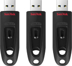 SanDisk Ultra 64GB USB Flash Drive USB 3.0 up to 130MB/s Read - Pack of 3
