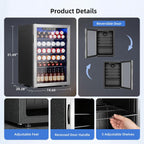 Antarctic Star Beverage Refrigerator Cooler 68 Can, Mini Fridge with Glass Door for Beer Drinks Wine,Freestanding Small Fridge with Electronic Temperature Control for Home and Bar,1.7 cu.ft