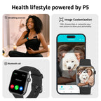 AcclaFit Smart Watch for Men Women Answer/Make Call, 1.85" Smartwatch, Fitness Watch with Heart Rate Blood Pressure Sleep Monitor, IP68 Waterproof Step Counter Compatible with Android IOS Orange