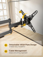 monTEK Full Motion Small TV Wall Mount for 13-43 Inch TVs up to 44 lb