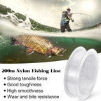 200M Nylon Fishing Line, 0.4mm Clear Monofilament - 6.0 Spool for Fishing & Crafts
