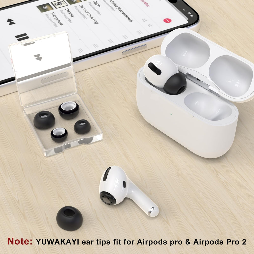 3 Pairs Replacement Ear Tips for AirPods Pro 2nd & 1st(Small, Black)
