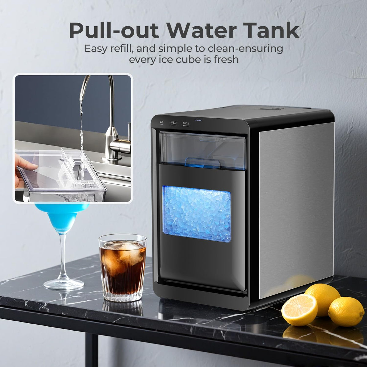 Antarctic Star Countertop Ice Maker Machine, 26Lbs/Day Fastest 6‑Min Ice