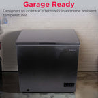 Frigidaire Chest Deep Freezer, 7 Cu. Ft. Capacity, Granita Rugged Design-Adjustable Thermostat-Removable Vinyl Coated Wire Basket-Easy Defrost Drain