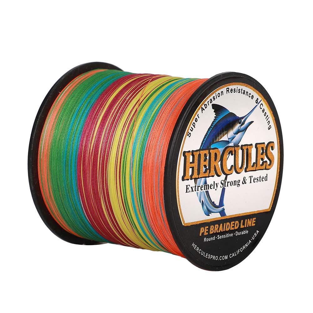 Hercules Braided Fishing Line 4 Strands 100m-2000m 6lb-100lb Super Strong PE Fishing Wire Multifilament Fishing Lines for Saltwater & Freshwater Fishing