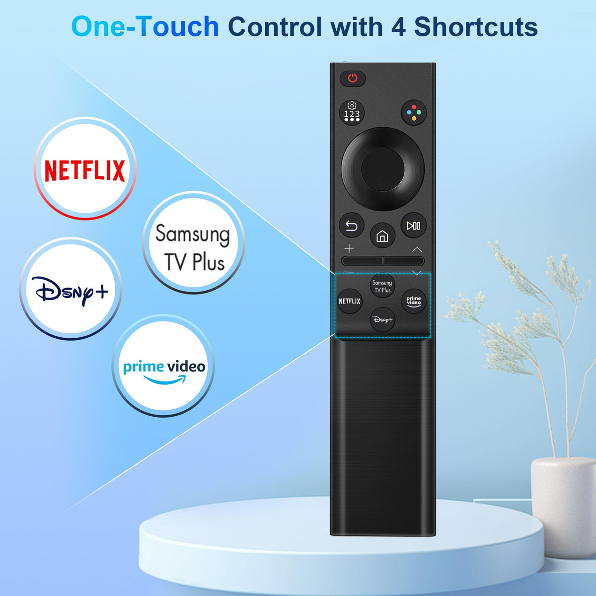 Universal Remote for All Samsung TV Remote, Replacement Compatible with All Samsung LED, LCD, QLED, HDTV, 3D Series Smart TVs (BN59-01259B)