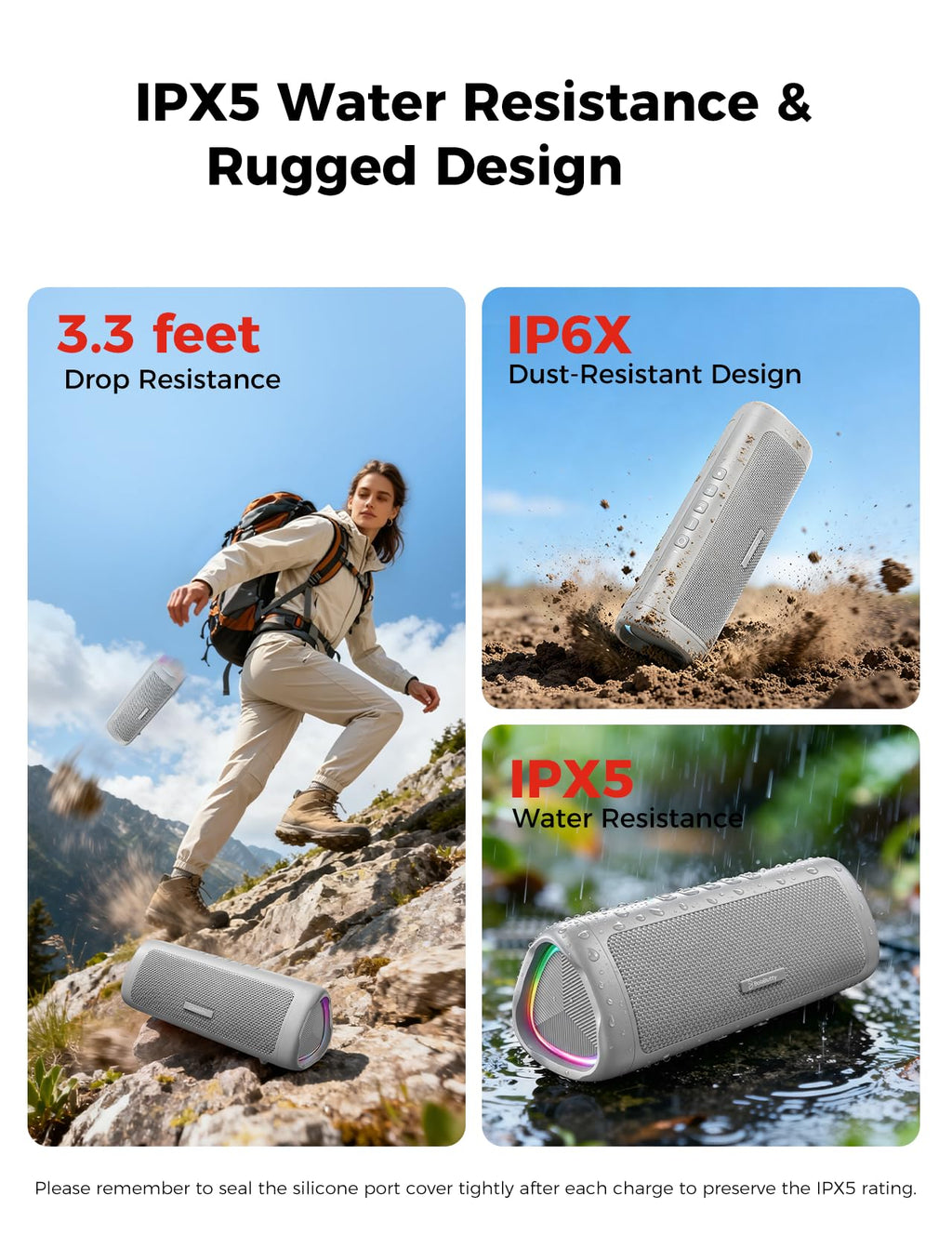 Bluetooth Speaker, 20W HD Sound, Portable Wireless, IPX5 Waterproof, Up to 24H Playtime, TWS Pairing, for Home/Party/Outdoor/Camping/Beach Essentials, Electronic Gadgets, Birthday Gift (Teal)