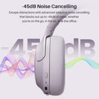 TOZO HT3 Hybrid Noise Cancelling Wireless Headphones, 90H Over Ear Headset