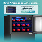EUHOMY 24 Can Mini Fridge, 18L Beverage Refrigerator with Quiet Compressor
