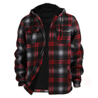 Lumberjack Mens Flannel Jackets Sherpa Lined Fleece Zip Up Winter Warm Workout Padded Plaid Sweatshirt with Hood
